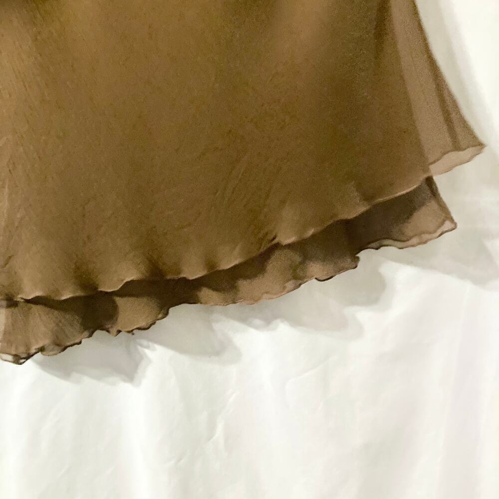 Newport News Women's Size 12 100% Silk Vintage Brown Top - Picture 5 of 9